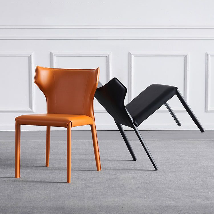 Contemporary Metal Dining Chair Armless Wingback Side Chair for Home Use Clearhalo 'Dining Chairs' 'Dining Tables & Seating' 'dining_chair' 'furn' 'furn_dining_chair' 'Furniture' 'furniture_dining_chair' 'Kitchen & Dining Furniture' 1200x1200_23d104c9-494f-4d94-9df2-ac57f7cd2c69