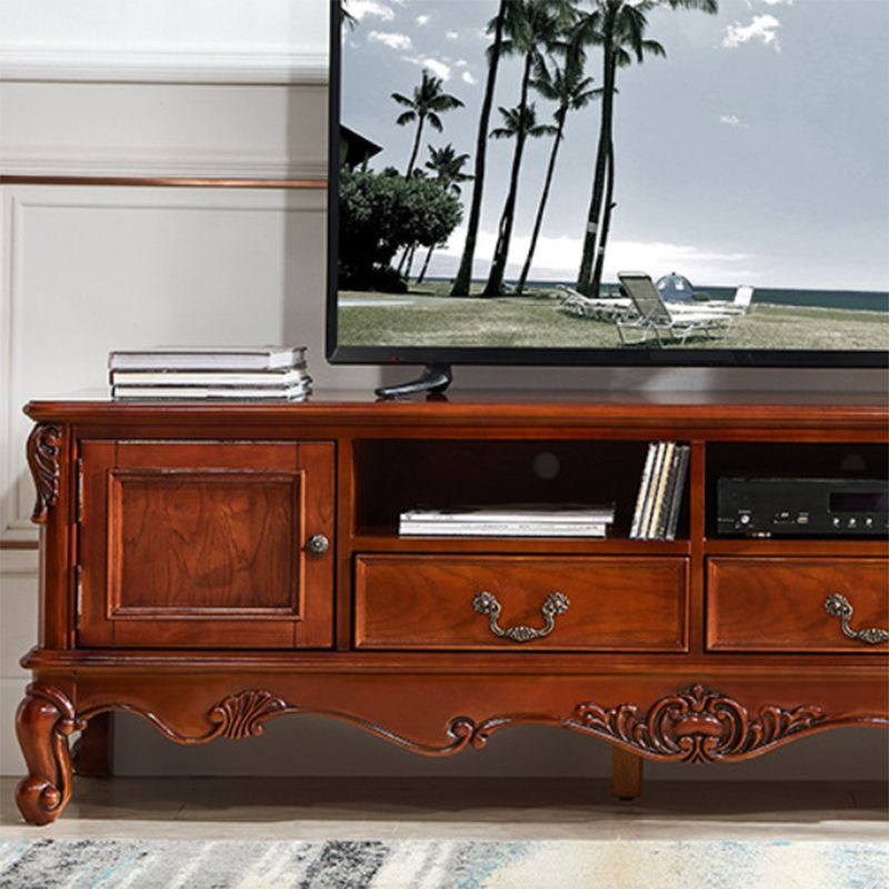 Traditional Wood TV Stand Console Open Storage TV Media Stand with Doors for Living Room Clearhalo 'furn' 'furn_tv_stands_entertainment_centers' 'Furniture' 'Living Room Furniture' 'TV Stands & Entertainment Centers' 'TV Stands & Media Storage Furniture' 'tv_stands_entertainment_centers' 1200x1200_23d325c0-01bf-475d-9727-63eeb1e5ea84
