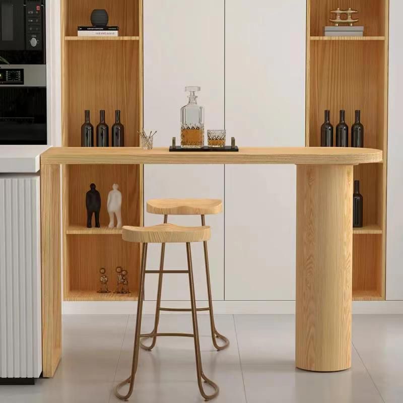 Industrial Irregular Pub Table Set 1/3 Pieces Wooden Counter Table Set Clearhalo 'Bar Furniture' 'furn' 'furn_home_bar_bar_sets' 'Furniture' 'Home Bars & Bar Sets' 'home_bar_bar_sets' 'Kitchen & Dining Furniture' 1200x1200_23d46fbf-d653-440e-ad23-c14662deb542