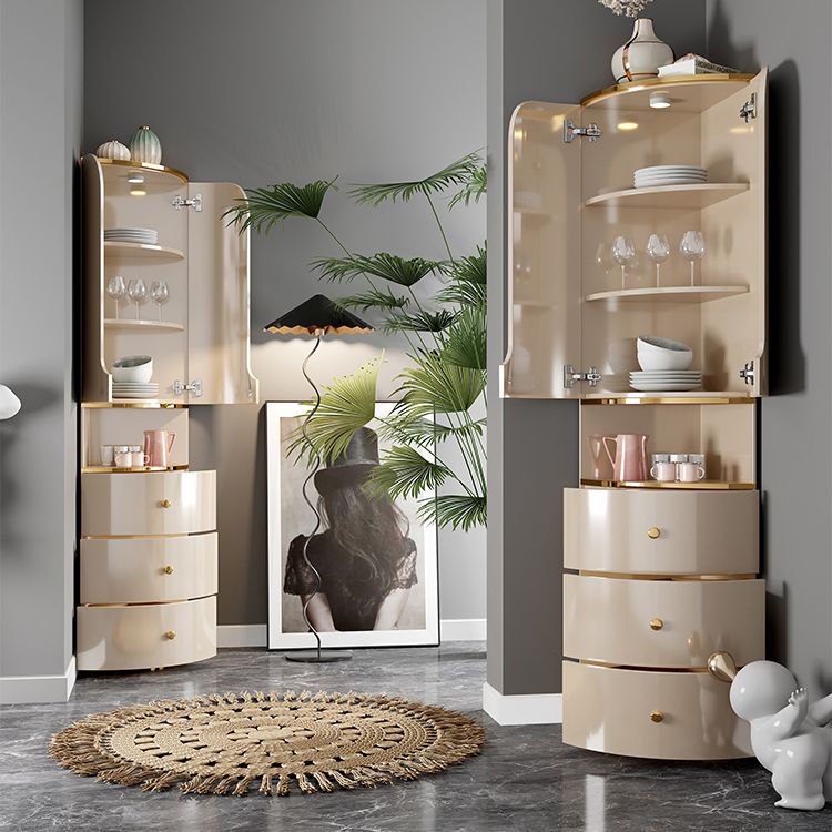 Scandinavian Bombe Accent Cabinet Solid Wood Side Cabinet in White Clearhalo 'Cabinets & Chests' 'cabinets_chests' 'furn' 'furn_cabinets_chests' 'Furniture' 'Living Room Furniture' 1200x1200_23d5c63d-f559-47cf-8aee-ce970e36e435