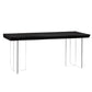 Acrylic Clear Double Pedestal Dining Table Modern Solid Wood Top Dinette Table Clearhalo 'Dining Tables & Seating' 'Dining Tables' 'dining_table' 'furn' 'furn_dining_table' 'Furniture' 'Kitchen & Dining Furniture' 1200x1200_23d5cc39-f57e-4e63-a400-4fcc20a2ce20