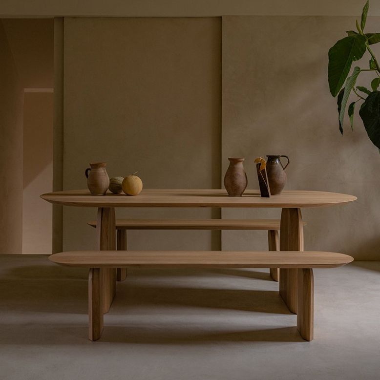 Oval Double Pedestal Modern Dining Table Wood Color Fixed Table of Solid Wood Clearhalo ' dining_table' 'Dining Tables & Seating' 'Dining Tables' 'furn' 'furn_dining_table' 'Furniture' 'furniture_dining_table' 'Kitchen & Dining Furniture' 'kitchen&dining_furn' 'kitchen' 'kitchen_dining_table' 1200x1200_23d5d96a-a571-47c3-b461-c369c859c5aa