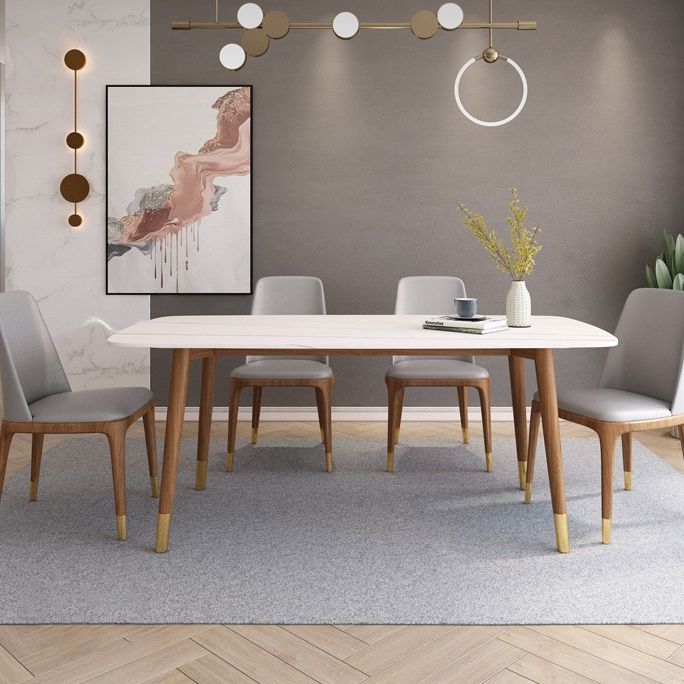 Simple White Rectangle Shape Dining Table Sintered Stone Standard Dining Table for Kitchen Clearhalo ' dining_table' 'Dining Tables & Seating' 'Dining Tables' 'furn' 'furn_dining_table' 'Furniture' 'furniture_dining_table' 'Kitchen & Dining Furniture' 'kitchen&dining_furn' 'kitchen' 'kitchen_dining_table' 1200x1200_23d64d43-96be-4c60-8588-76b1f6b40e41