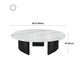 Table basse avec plateau en pierre avec 3 pieds en métal de 15,75 pouces de haut pour le salon
