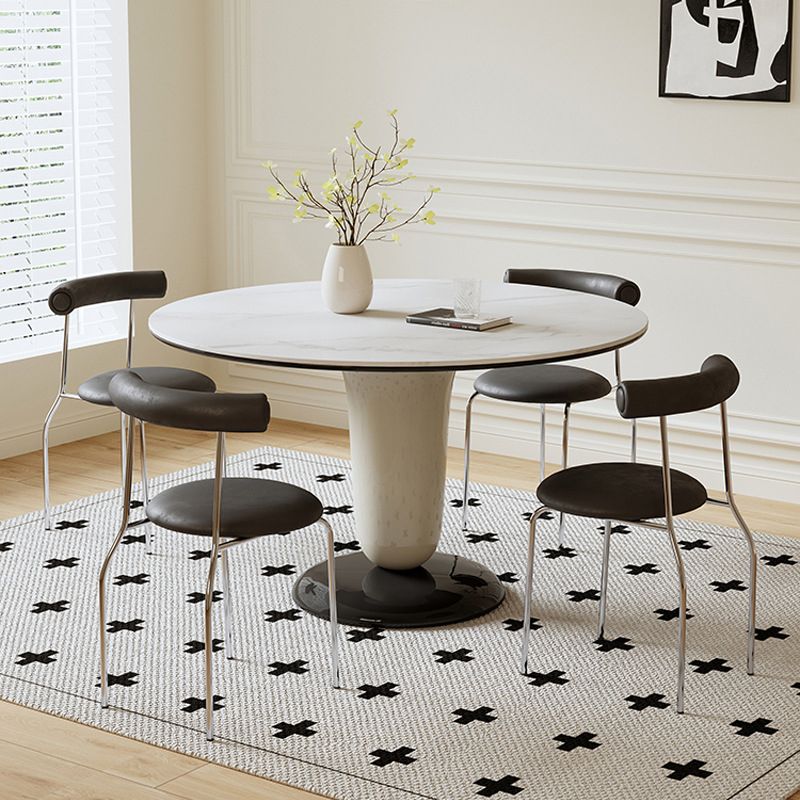 Contemporary Kitchen Dinner Table Round Pedestal Dining Table Clearhalo 'Dining Tables & Seating' 'Dining Tables' 'dining_table' 'furn' 'furn_dining_table' 'Furniture' 'Kitchen & Dining Furniture' 1200x1200_23d77799-ee16-4b56-b658-d3c8f8885e78
