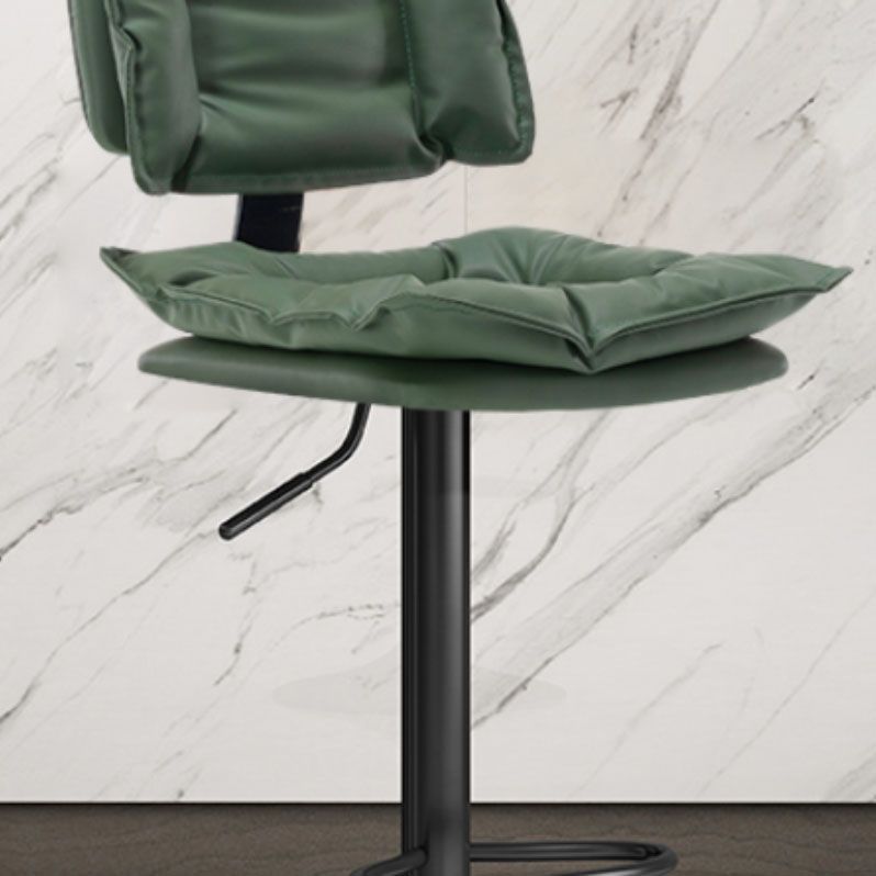 Glam Style Faux Leather Bar Stools Swivel Adjustable Height Bar Stool with Black Base Clearhalo 'Bar Furniture' 'Bar Stools' 'bar_stools' 'furn' 'furn_bar_stools' 'Furniture' 'Kitchen & Dining Furniture' 1200x1200_23dad5c5-368d-41bf-9e1c-207d074a08ff