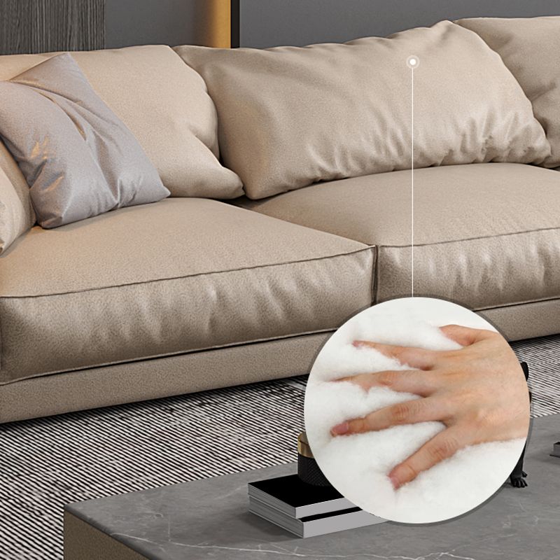 Pillowed Back Cushions Sectional Sofa, Square Arm Sectional Sofa,in Cream22" Clearhalo 'furn' 'furn_sectionals' 'Furniture' 'Living Room Furniture' 'Sectionals' 1200x1200_23db0720-f2a3-4357-9b72-9d8decaac0d8