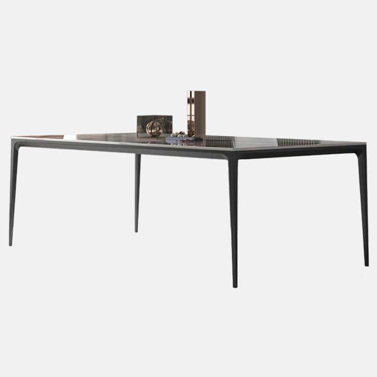 Industrial Style Home Sintered Stone Dining Table 4 Legs Base Rectangle Table Clearhalo ' dining_table' 'Dining Tables & Seating' 'Dining Tables' 'furn' 'furn_dining_table' 'Furniture' 'furniture_dining_table' 'Kitchen & Dining Furniture' 'kitchen&dining_furn' 'kitchen' 'kitchen_dining_table' 1200x1200_23dbfb47-6cd3-48ee-8ee4-d3bbff1f2c65