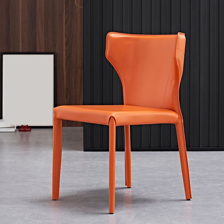 Nordic Style Side Chair Faux Leather Wingback Chair for Dining Room