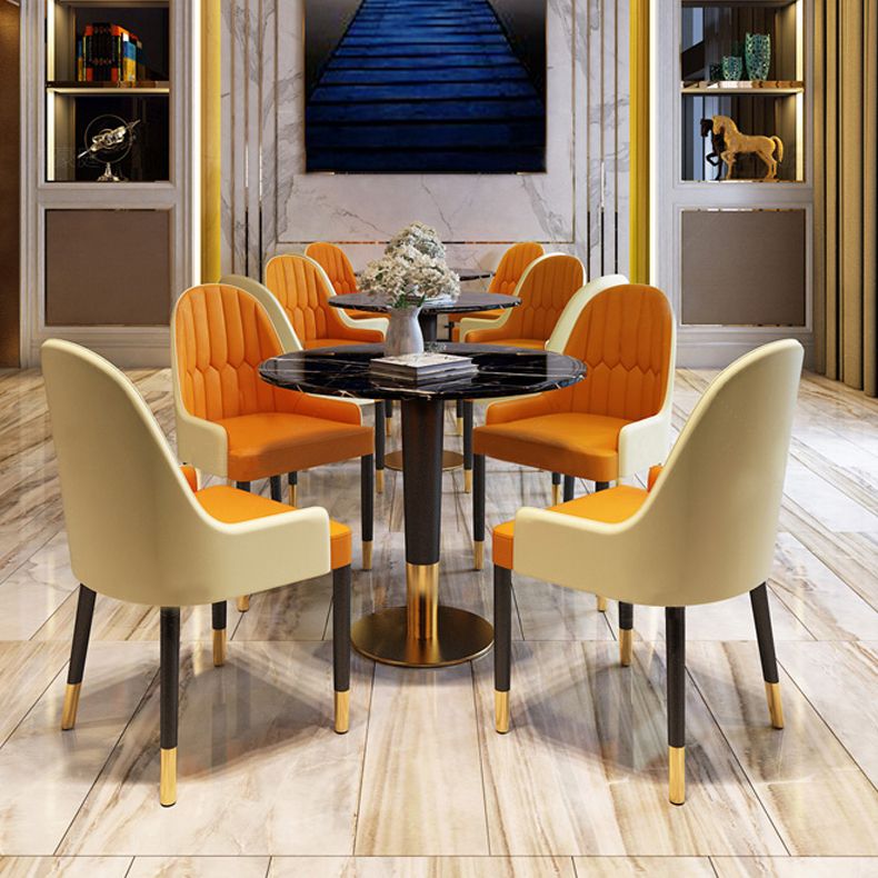 1/2/4/5 Pcs Metal Glam Style Dining Set with Round Table Dinette Set Clearhalo 'Dining Room Sets' 'Dining Tables & Seating' 'dining_room_set' 'furn' 'furn_dining_room_set' 'Furniture' 'furniture_dining_room_set' 'Kitchen & Dining Furniture' 'kitchen&dining_furn' 'kitchen' 1200x1200_23df642e-037e-483c-95ea-33d815cd4a24