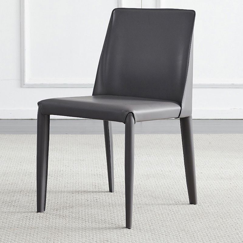 Scandinavian Style Metal Dining Side Chairs Dining Room Solid Back Side Chair Clearhalo ' kitchen&dining_furn' 'Dining Chairs' 'Dining Tables & Seating' 'dining_chair' 'Furniture' 'furniture_dining_chair' 'Kitchen & Dining Furniture' 'kitchen' 1200x1200_23e172be-f4d7-4450-9eb7-6a76b852c988