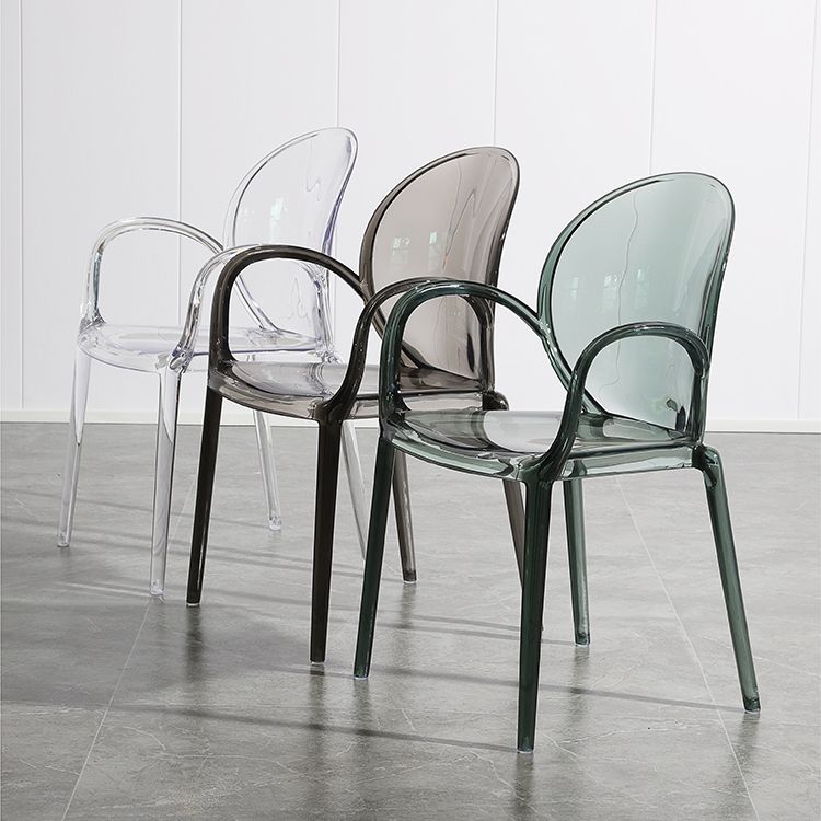 Modern Simple Arm Chair Plastic Base Stackable Dining Chair for Kitchen Clearhalo 'Dining Chairs' 'Dining Tables & Seating' 'dining_chair' 'furn' 'furn_dining_chair' 'Furniture' 'Kitchen & Dining Furniture' 1200x1200_23e3a66c-56e4-4c1d-b3b6-200b6766097f