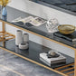 17.72 "H TV Style Glam Style Open Rangement Console TV avec 2 étagères pour le salon