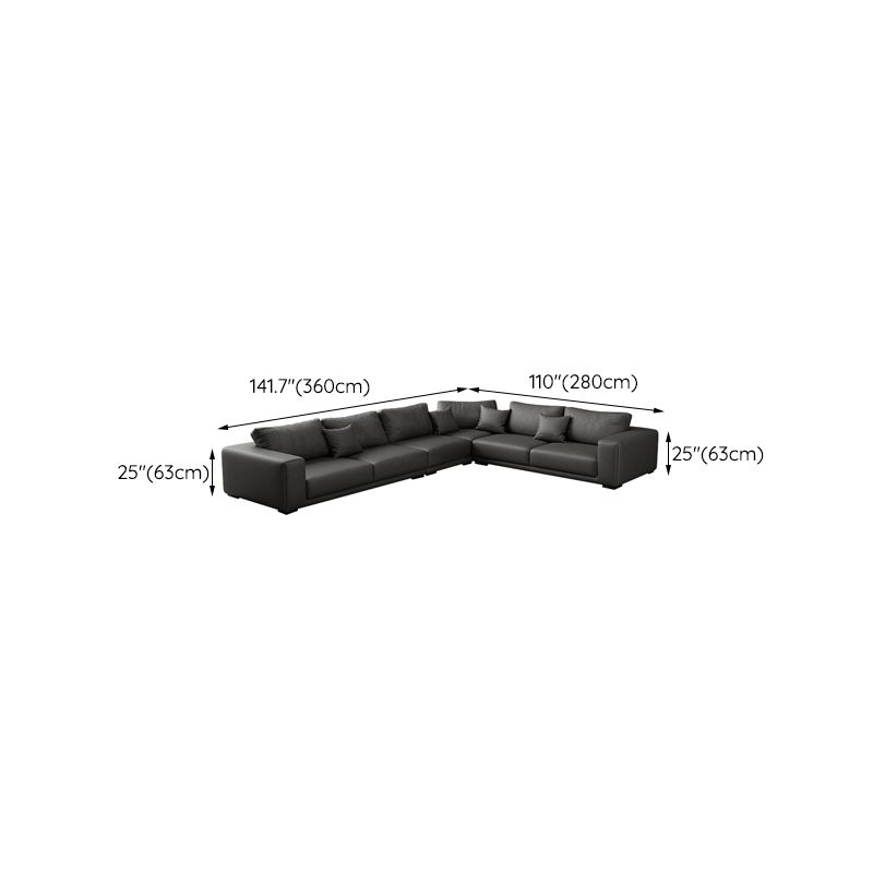 Contemporary Sectional Sofa L-Shape Fabric Slipcovered Sectional