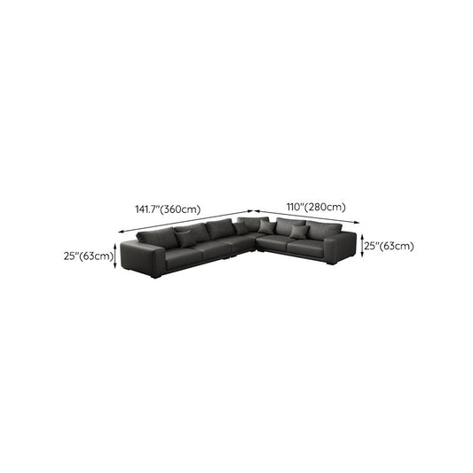 Eigentijdse sectionele sofa l-vorms stof slipcovered sectional
