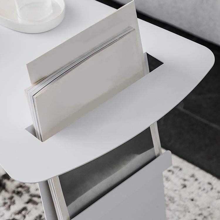 Mid-Century Sled End Table Geometric Metal Side Table, 19" Tall Clearhalo 'Coffee & Accent Tables' 'End & Side Tables' 'end_side_tables' 'furn' 'furn_end_side_tables' 'Furniture' 'Living Room Furniture' 1200x1200_23e6d28a-cf1f-48ec-8139-01e9814f02eb