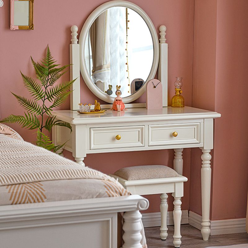 鏡付きの明るい白い灰の虚栄心17.71 "2つの引き出し付きの幅の虚栄心
