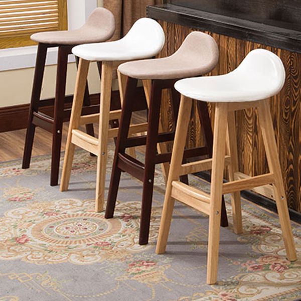 Tabouret de bas de pied de bas de pied de lin scandinave 27,55 '' tabouret de bar en caoutchouc
