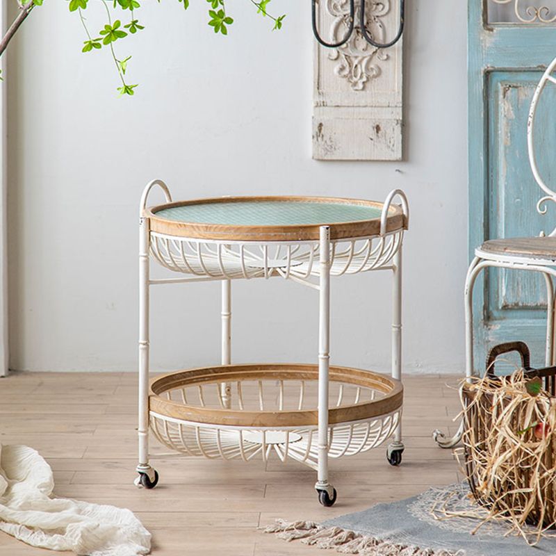 Metallkreuzbeine Endtisch weißer Glasobertisch Akzent