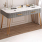 Metal Dressing Table with 2 Storage Drawers Stone Top Make-up Vanity