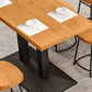 Metal Industrial Dining Table Pine Wood Top Table with Pedestal Base Clearhalo 'Dining Tables & Seating' 'Dining Tables' 'dining_table' 'furn' 'furn_dining_table' 'Furniture' 'Kitchen & Dining Furniture' 1200x1200_23e9d7ef-23ee-4117-bb9c-e47ee2fbf354