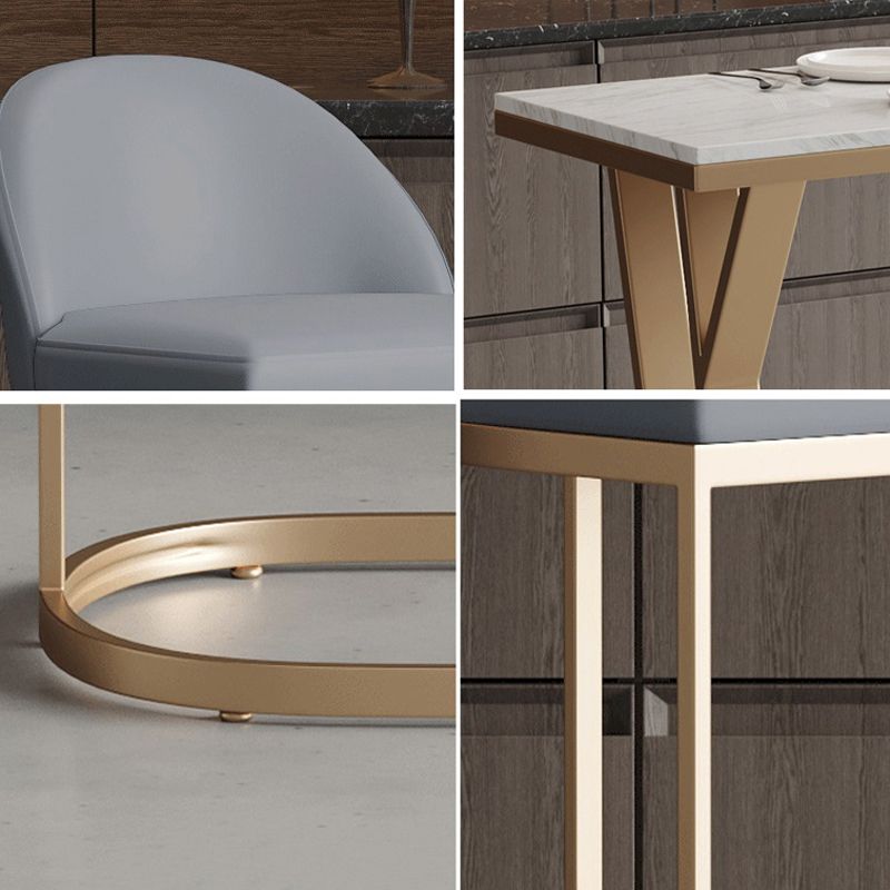 Glam Style 1/2/5 Pieces Bar Table Set Rectangle Bar Table with Metal High Stools for Home Clearhalo 'Bar Furniture' 'furn' 'furn_home_bar_bar_sets' 'Furniture' 'Home Bars & Bar Sets' 'home_bar_bar_sets' 'Kitchen & Dining Furniture' 1200x1200_23eb0e35-ec1d-4a83-b672-5e25bee7e663