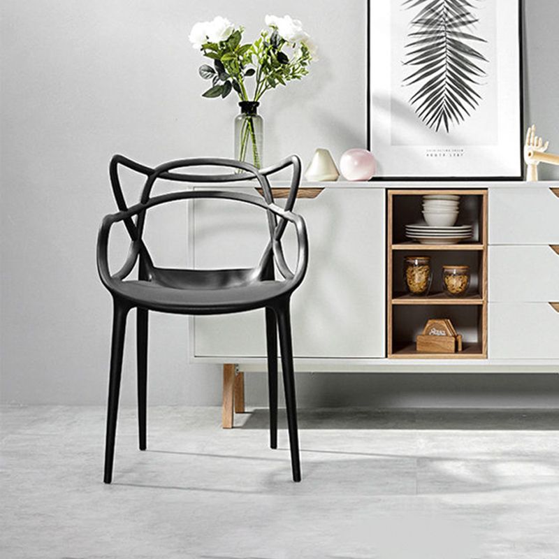 Contemporary Style Dining Armchair Plastic Open Back Dining Chair Clearhalo 'Dining Chairs' 'Dining Tables & Seating' 'dining_chair' 'furn' 'furn_dining_chair' 'Furniture' 'furniture_dining_chair' 'Kitchen & Dining Furniture' 1200x1200_23eb6d51-4c35-4283-af0d-8805e40f2d87