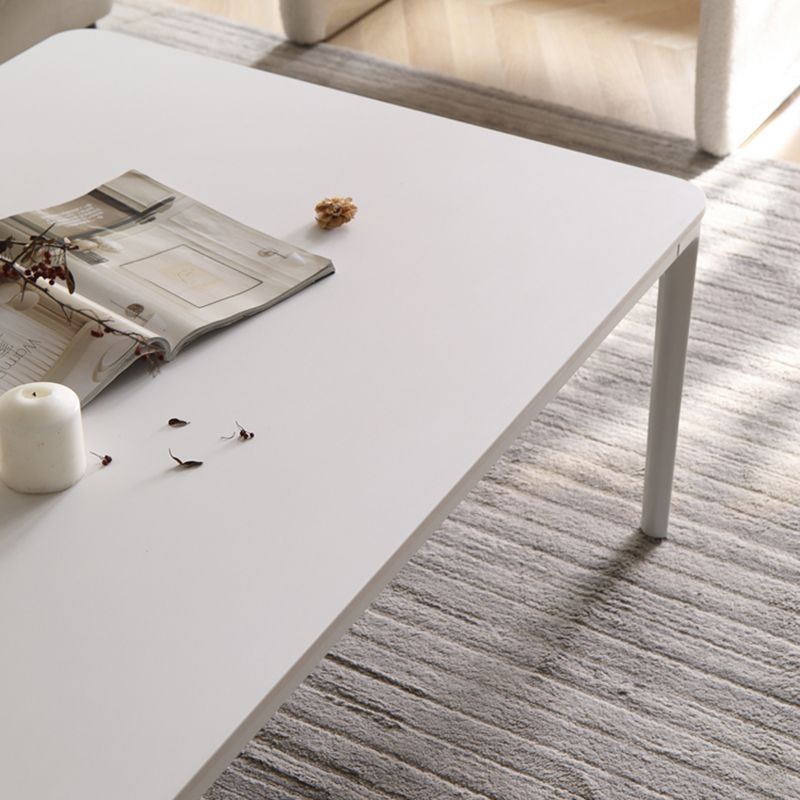 Moderne stijl 4 poten witte metalen basis leisteen rechthoekige salontafel voor woonkamer