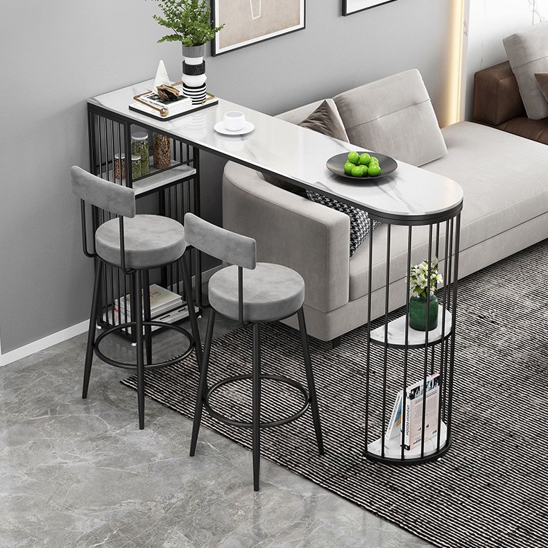 Ensemble de table de bar en pierre Glam, 1/3 pièces, à hauteur de comptoir fixe, pour l'intérieur