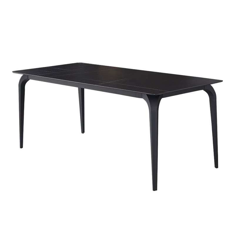 Rectangle 4 Legs Industrial Table Sintered Stone Fixed Table for Kitchen Clearhalo ' dining_table' 'Dining Tables & Seating' 'Dining Tables' 'furn' 'furn_dining_table' 'Furniture' 'furniture_dining_table' 'Kitchen & Dining Furniture' 'kitchen&dining_furn' 'kitchen' 'kitchen_dining_table' 1200x1200_23f1d274-f4af-4198-a37c-cf4e9b0d427f
