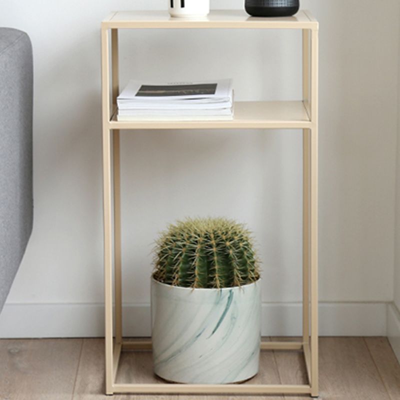 Frame Iron Rectangular End Table Mid-Century Shelf Included Side Table -15.7" W