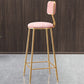 Glam Counter Round Bar Stool Armless Velvet Bar Stool with Iron Base and Footrest Clearhalo 'Bar Furniture' 'Bar Stools' 'bar_stools' 'furn' 'furn_bar_stools' 'furniture_bar_stools' 'Kitchen & Dining Furniture' 'kitchen&dining_furn' 'kitchen' 'kitchen_furn' Furniture' 1200x1200_23f4b922-508b-4c2c-b30b-fae470ffc81e