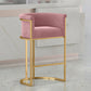 Glam Armrest Backrest Counter Stool Iron Cafe Bar Stool with Velvet Cushion and Pedal Clearhalo 'Bar Furniture' 'Bar Stools' 'bar_stools' 'furn' 'furn_bar_stools' 'furniture_bar_stools' 'Kitchen & Dining Furniture' 'kitchen&dining_furn' 'kitchen' 'kitchen_furn' Furniture' 1200x1200_23f4ceef-e28e-4043-8b46-dd279d857d02