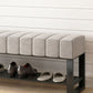 17.7" H Modern Metal Seating Bench Tufted Entryway Bench with Legs Clearhalo 'Benches' 'Chairs & Seating' 'furn' 'furn_benches' 'Furniture' 'Living Room Furniture' 1200x1200_23f67f89-476f-40fb-9a25-5214d5b5a204