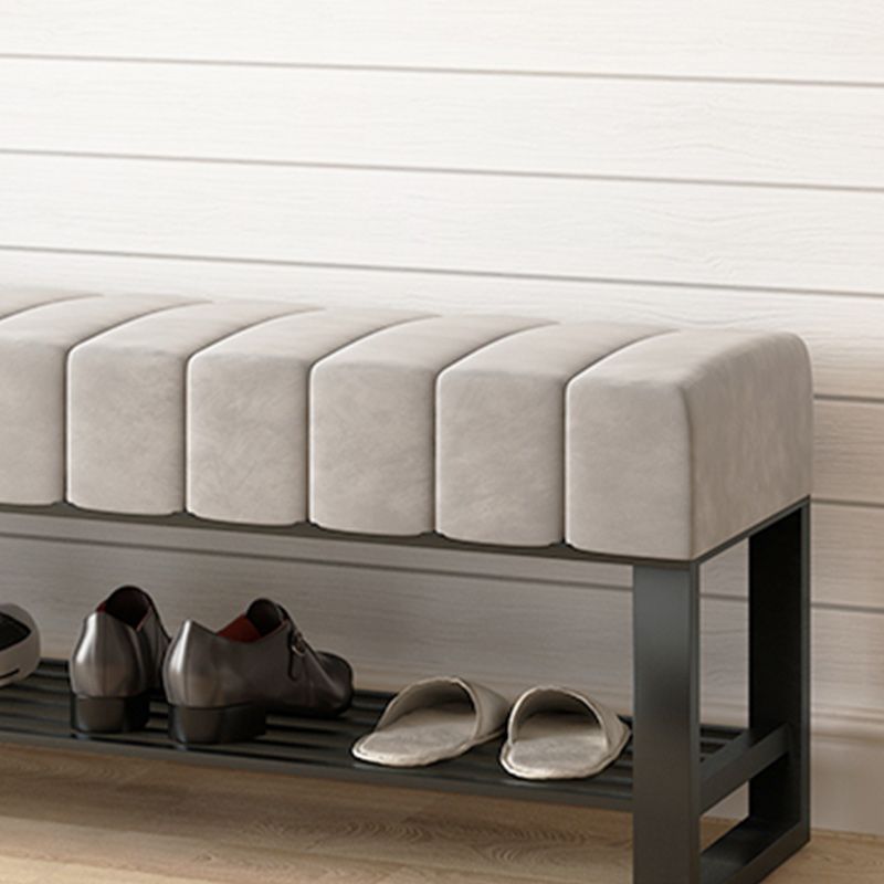 17.7" H Modern Metal Seating Bench Tufted Entryway Bench with Legs Clearhalo 'Benches' 'Chairs & Seating' 'furn' 'furn_benches' 'Furniture' 'Living Room Furniture' 1200x1200_23f67f89-476f-40fb-9a25-5214d5b5a204