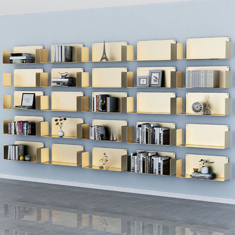 1 Shelf Closed Back Bookshelf Glam Metal Floating Horizontal Bookcase Clearhalo 'Bookcases' 'furn' 'furn_bookcases' 'Furniture' 'Office Furniture' 1200x1200_23f6c848-3e53-4407-9eba-e30f5a62b6f9