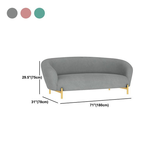 Zeitgenössisches Samtsofa Flared Arm Standard Sofa für Wohnzimmer