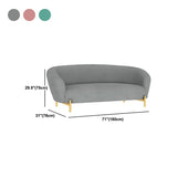 Contemporary Velvet Sofa Flared Arm Standard Sofa for Living Room
