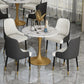 Glam Sintered Stone Dining Table Set Round 1/2/4/5 Pieces Dining Set for Home Use Clearhalo 'Dining Room Sets' 'Dining Tables & Seating' 'dining_room_set' 'furn' 'furn_dining_room_set' 'Furniture' 'Kitchen & Dining Furniture' 1200x1200_23f7c4b1-cb57-4d12-a081-ab74632b8803