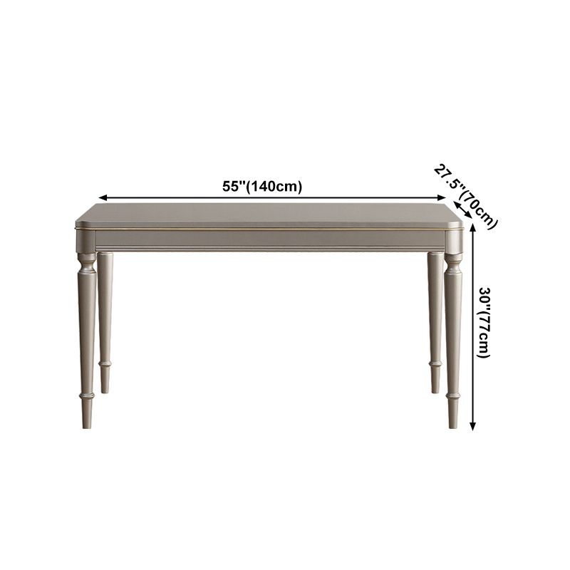 Rectangle Vintage Dining Table Champagne Tone Fixed Table for Home Use Clearhalo ' dining_table' 'Dining Tables & Seating' 'Dining Tables' 'furn' 'furn_dining_table' 'Furniture' 'furniture_dining_table' 'Kitchen & Dining Furniture' 'kitchen&dining_furn' 'kitchen' 'kitchen_dining_table' 1200x1200_23f85135-05a1-47d1-b691-c1995cc744bd