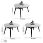 Sintered Stone Extendable Round Dining Table Modern Adjustable Table with Metal 4 Legs Clearhalo ' dining_table' 'Dining Tables & Seating' 'Dining Tables' 'furn' 'furn_dining_table' 'Furniture' 'furniture_dining_table' 'Kitchen & Dining Furniture' 'kitchen&dining_furn' 'kitchen' 'kitchen_dining_table' 1200x1200_23f8e0d7-20c1-4172-9f79-85e3ef4ec271
