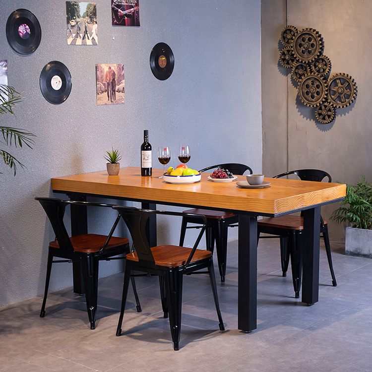 Industrial Rectangle Shape Dinette Set Solid Wood Top Dining Table Furniture for Dining Room Clearhalo 'Dining Room Sets' 'Dining Tables & Seating' 'dining_room_set' 'furn' 'furn_dining_room_set' 'Furniture' 'furniture_dining_room_set' 'Kitchen & Dining Furniture' 'kitchen&dining_furn' 'kitchen' 1200x1200_23f9218f-65c6-4b65-904f-bfe3eee6db7c