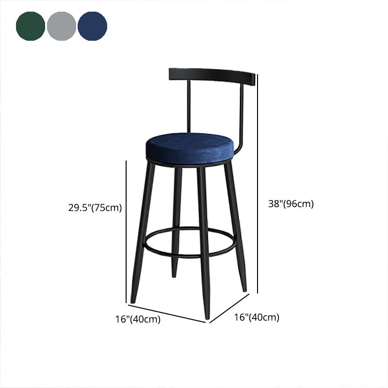 Modern Style Iron Bar Stool Low Back and Footrest Living Room Simple Bar Stool Clearhalo 'Bar Furniture' 'Bar Stools' 'bar_stools' 'furn' 'furn_bar_stools' 'furniture_bar_stools' 'Kitchen & Dining Furniture' 'kitchen&dining_furn' 'kitchen' 'kitchen_furn' Furniture' 1200x1200_23f93104-89d4-4886-9387-7699608d87c2