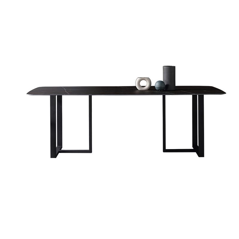 Black Double Pedestal Dinette Set 1/4/5 Pieces Indoor Designer Dining Table Set Clearhalo 'Dining Room Sets' 'Dining Tables & Seating' 'dining_room_set' 'furn' 'furn_dining_room_set' 'Furniture' 'Kitchen & Dining Furniture' 1200x1200_23f9ab98-a74a-49a9-9f57-a5938f65b936