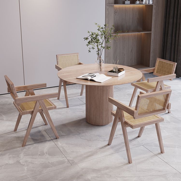 Round Wood Dining Table Modern Oak Table with Double Pedestal for Restaurant Clearhalo ' dining_table' 'Dining Tables & Seating' 'Dining Tables' 'furn' 'furn_dining_table' 'Furniture' 'furniture_dining_table' 'Kitchen & Dining Furniture' 'kitchen&dining_furn' 'kitchen' 'kitchen_dining_table' 1200x1200_23fa4f73-9f32-4987-a37c-96bea95d25ba