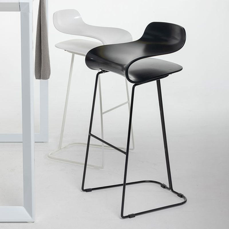 Nordic Stainless Steel Simple Barstool Low Back Indoor Tall Stool with Plastic Seat Clearhalo 'Bar Furniture' 'Bar Stools' 'bar_stools' 'furn' 'furn_bar_stools' 'Furniture' 'furniture_bar_stools' 'Kitchen & Dining Furniture' 1200x1200_23fa9a36-8529-4e62-b1b7-059454f5f783