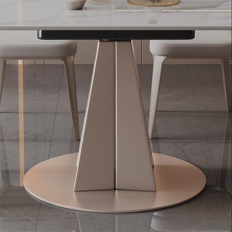Stile semplicità Tavolo da pranzo rotondo Tavolo in pietra Drop-foglia mobili per la casa