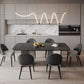 Contemporary Style 1/4/5/7 Pieces Dining Chairs Set Stone Rectangle Furniture in Black