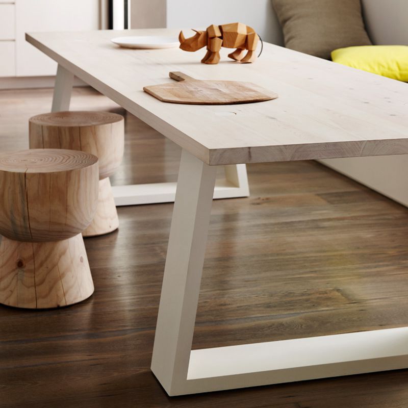 Industrial Style Sled Base Furniture Pine Solid Wood Dining Site Table for Home Clearhalo ' dining_table' 'Dining Tables & Seating' 'Dining Tables' 'furn' 'furn_dining_table' 'Furniture' 'furniture_dining_table' 'Kitchen & Dining Furniture' 'kitchen&dining_furn' 'kitchen' 'kitchen_dining_table' 1200x1200_23fe1957-11c0-42d0-8608-27ff6e18fafc