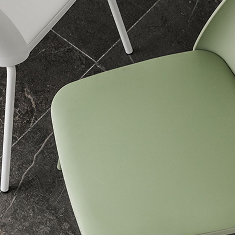 Modern Solid Back Side Chair Plastic Upholstered Armless Chair for Dining Room Clearhalo 'Dining Chairs' 'Dining Tables & Seating' 'dining_chair' 'furn' 'furn_dining_chair' 'Furniture' 'Kitchen & Dining Furniture' 1200x1200_23fe52e3-8843-4911-bf49-c6b316c02ff5